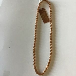ROPE CHAIN ITALIAN ROSE GOLD PLATED 18 inches NWT